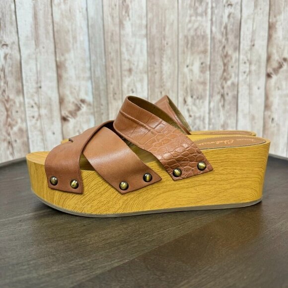 Sam Edelman Women's Clog Sandals Strappy 70s 60s Brown Size 7M - Picture 4 of 12